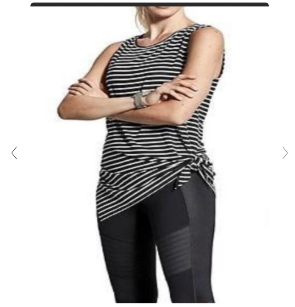 Athleta Striped Sleeveless High Low Shirt - Picture 2 of 9